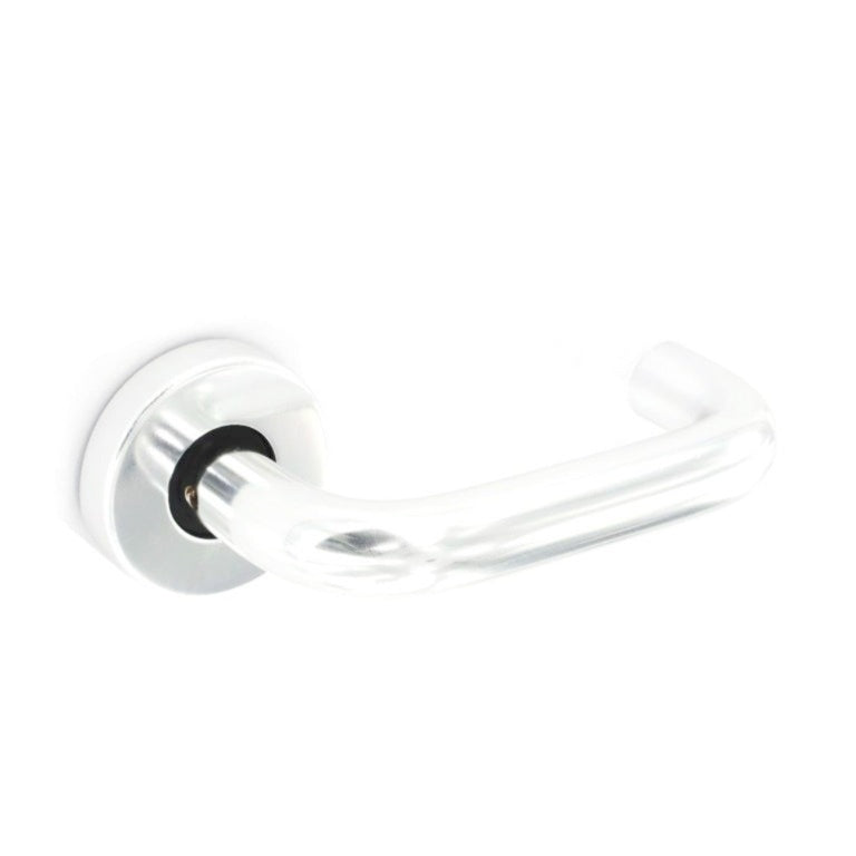 Securit Aluminium Rose Latch Handles Polished (Pair) 50mm