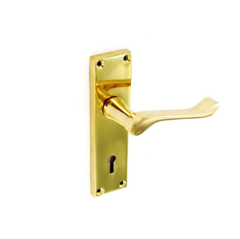 Securit Victorian Scroll Lock Furn Handles (Pair) 155mm
