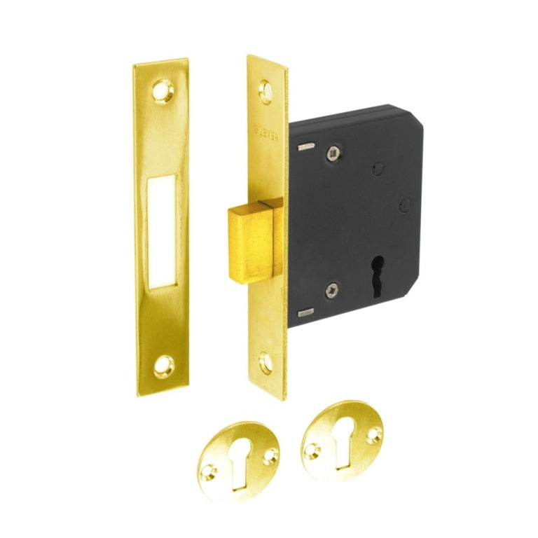 Securit 3 Lever Deadlock Brass Plated 63mm