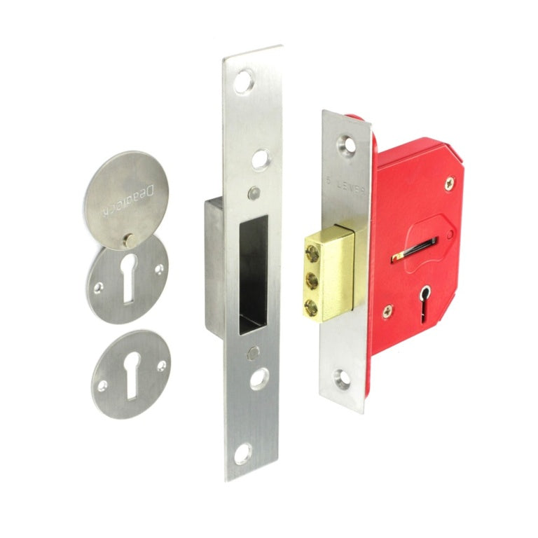 Securit 5 Lever Deadlock Brass Plated 63mm