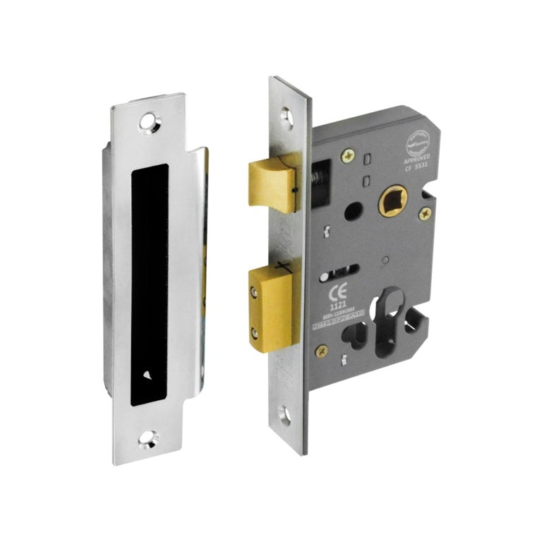 Securit Euro Sash Lock Nickel Plated 48mm C/C 63mm