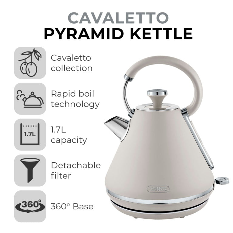 Tower Cavaletto Pyramid Kettle Mushroom 1.7L