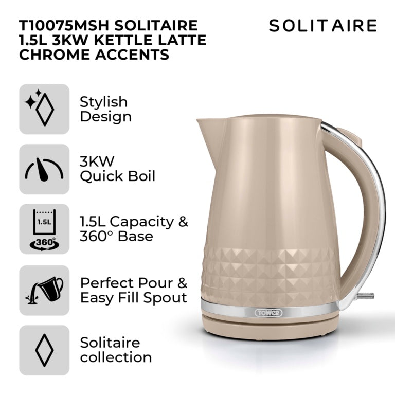 Tower Solataire Latte Kettle 3kw 1.5L