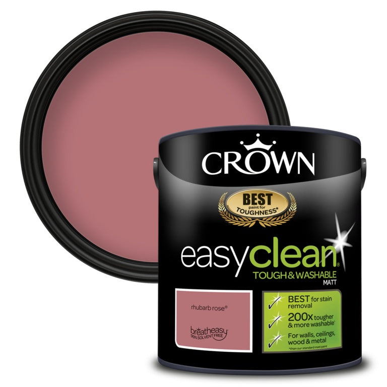 Crown Easyclean Matt Emulsion 2.5L Rhubarb Rose