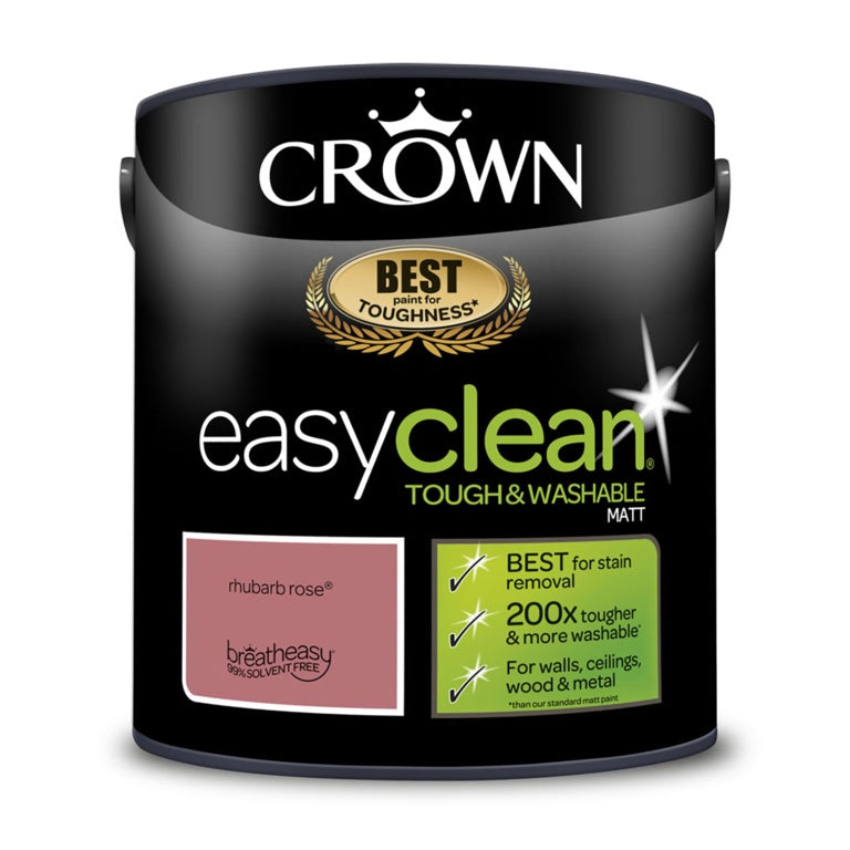 Crown Easyclean Matt Emulsion 2.5L Rhubarb Rose