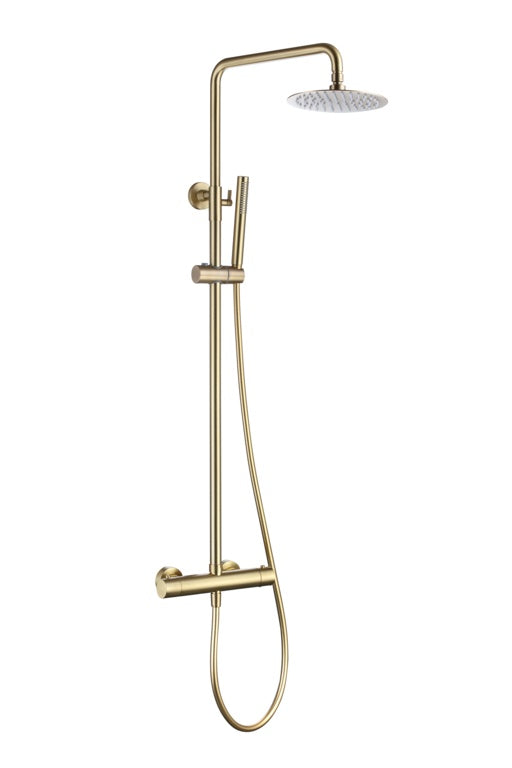 SP Aria Thermostatic Cool Touch Round Shower Brass