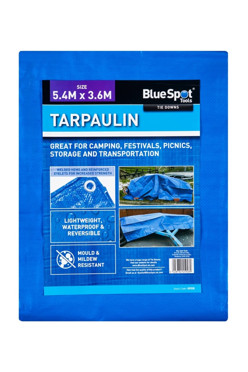 Blue Spot Tools Blue 5.4M X 3.6M Tarpaulin