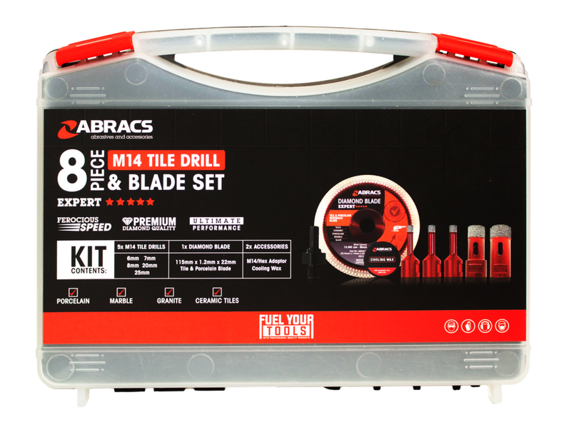 Abracs M14 Tile Drill & Blade Set 8 Piece