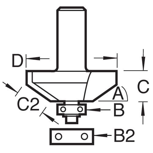Trend 46/34X1/2TC Bearing Guided Bevel Cutter