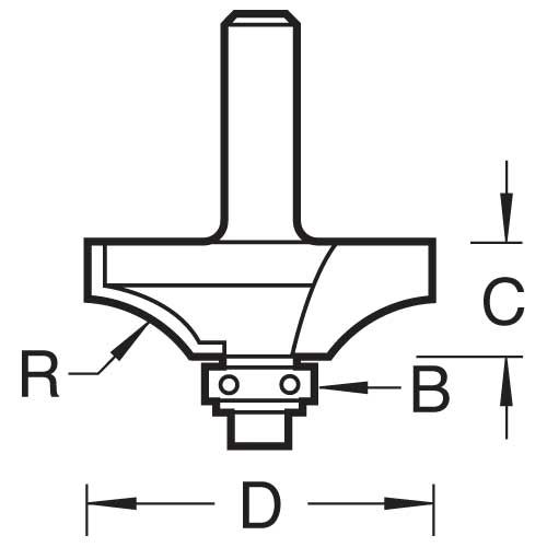 Trend Guided Flat Ovolo Cutter 12mm Radius