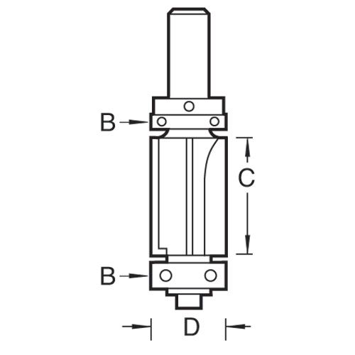 46/501X1/2TC - Double guided trim profile cutter four flute