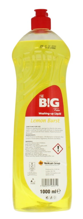 BG Washing Up Liquid 1L Apple