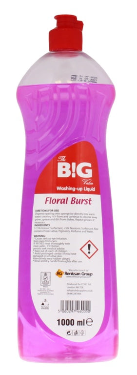 BG Washing Up Liquid 1L Apple