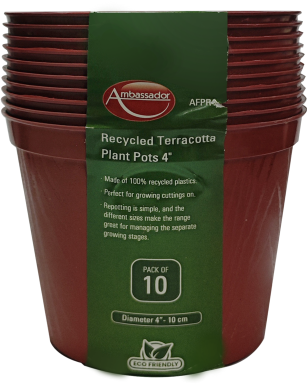 Ambassador Terracotta Plant Pots 4" Pack 10