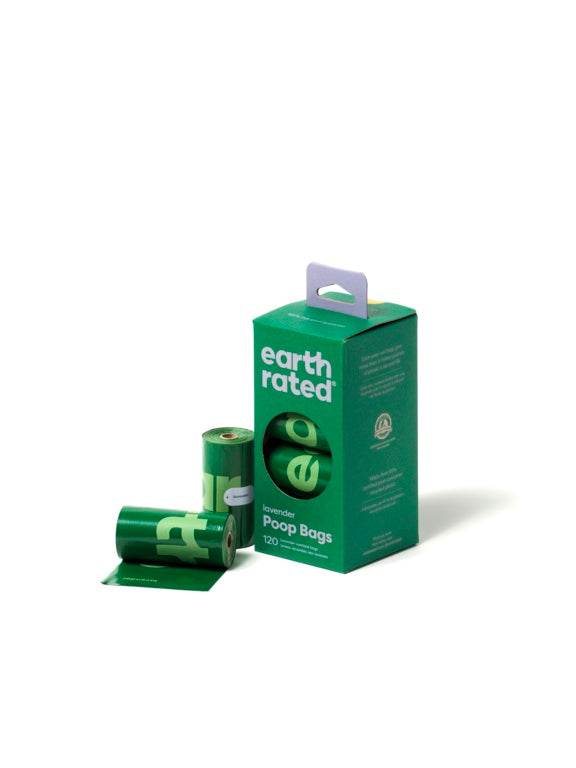Earth Rated 120 Poop Bags 8 Rolls Lavender