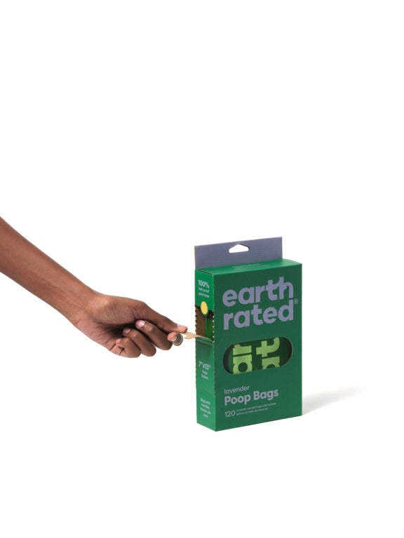 Earth Rated 120 Easy Tie Handle Poop Bags Lavender