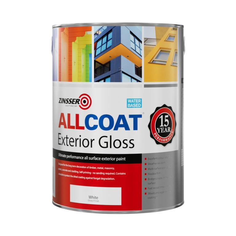 Zinsser Allcoat Exterior Water Based Gloss White 2.5L