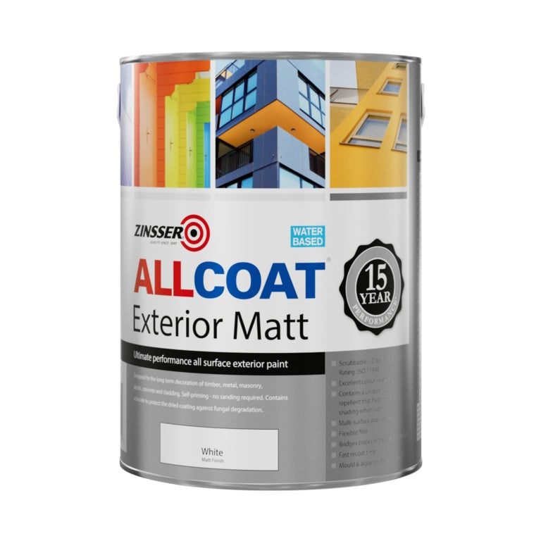 Zinsser Allcoat Exterior Water Based Matt White 2.5L
