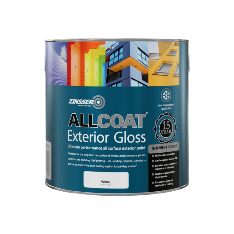 Zinsser Allcoat Exterior Solvent Based Satin White 2.5L