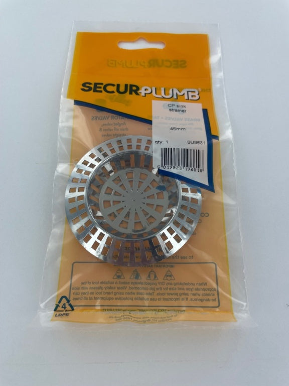 Securplumb CP Sink Strainer 45mm