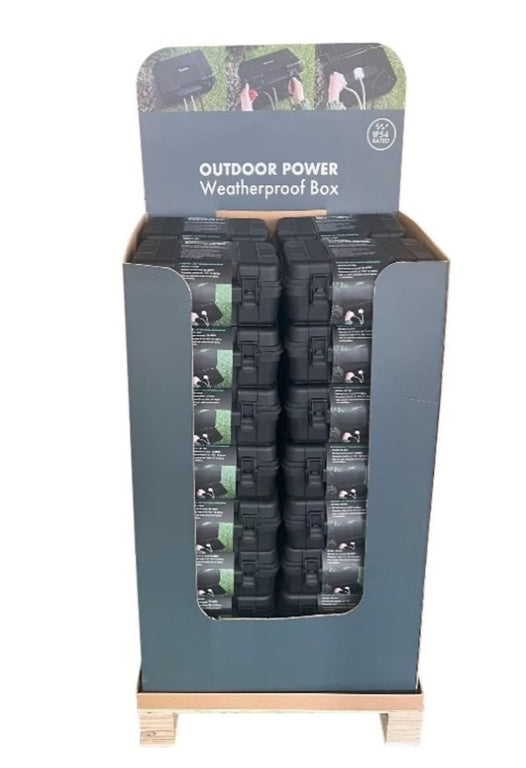 Securlec Waterproof Box With 4 Gang 10m Extension Lead IP54 Display Unit of 32