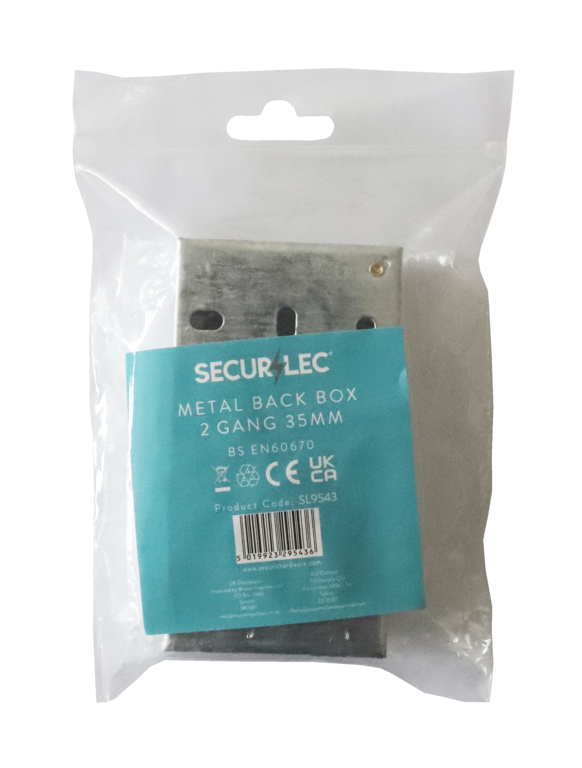 Securlec 2 Gang Metal Box 35mm