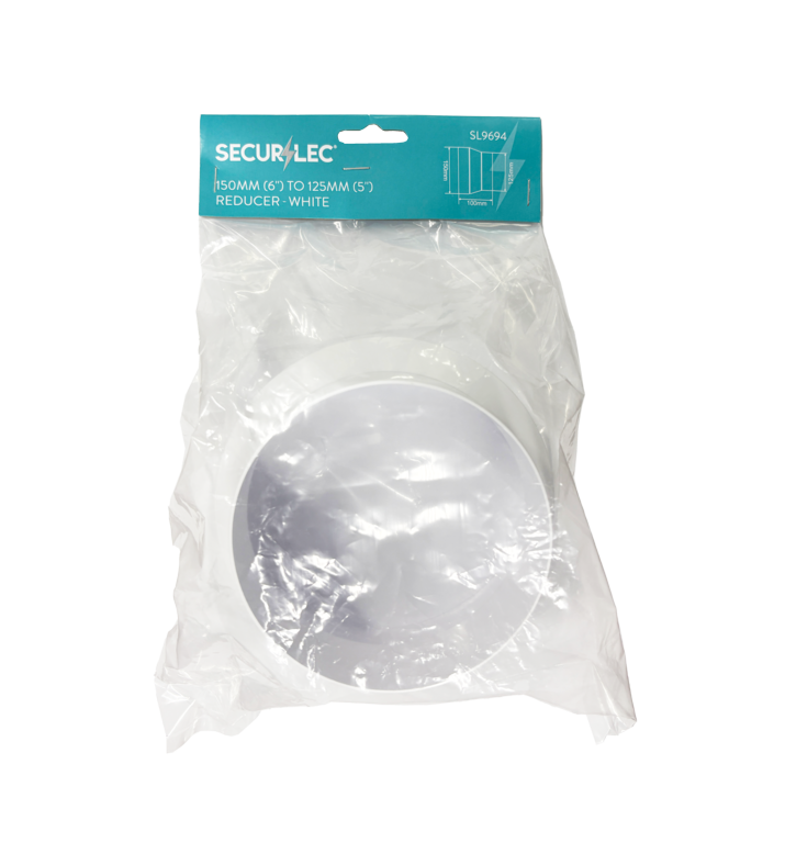 Securlec Round Reducer White 150mm-125mm 4"