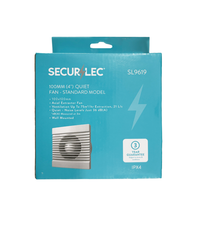 Securlec Quiet Fan Standard Model 100mm 4"