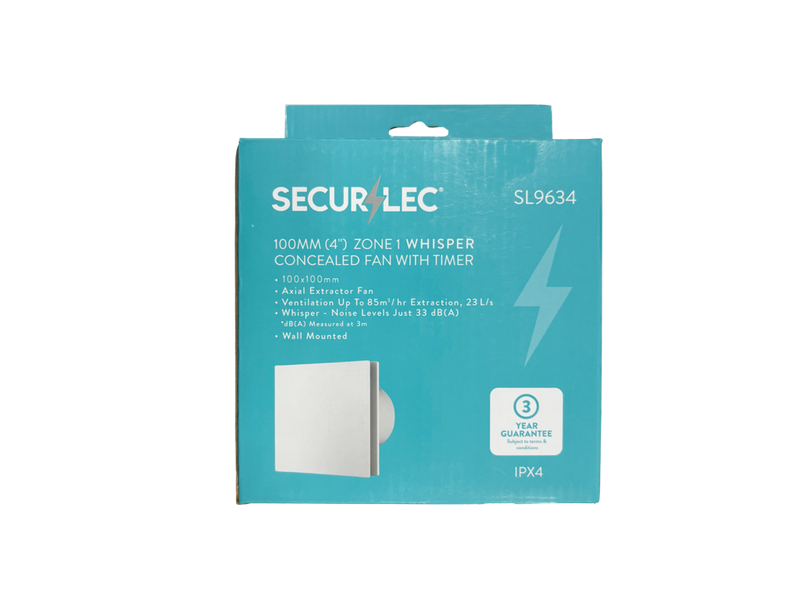 Securlec Zone 1 Whisper Concealed With Fan Timer 100m 4"