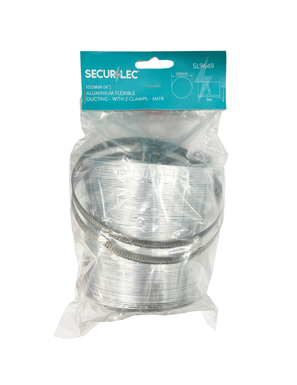 Securlec Aluminium Flexible Ducting 3m x 100mm 4"