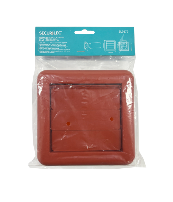 Securlec Externa Gravity Flap Terracotta 100mm 4"
