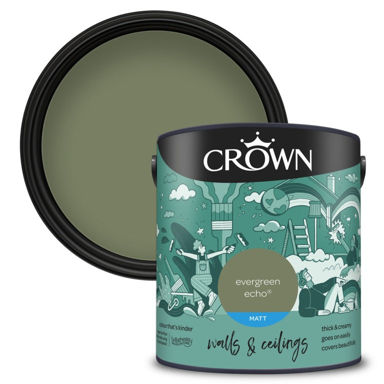 Crown Walls & Ceilings Matt 2.5L Evergreen Echo