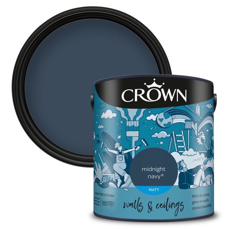 Crown Walls & Ceilings Silk 2.5L Midnight Navy