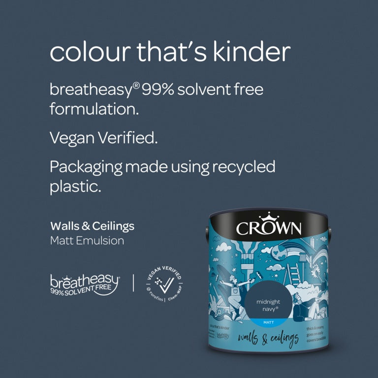 Crown Walls & Ceilings Silk 2.5L Midnight Navy