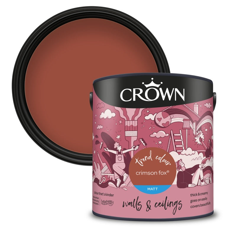 Crown Walls & Ceilings Matt 2.5L Crimson Fox