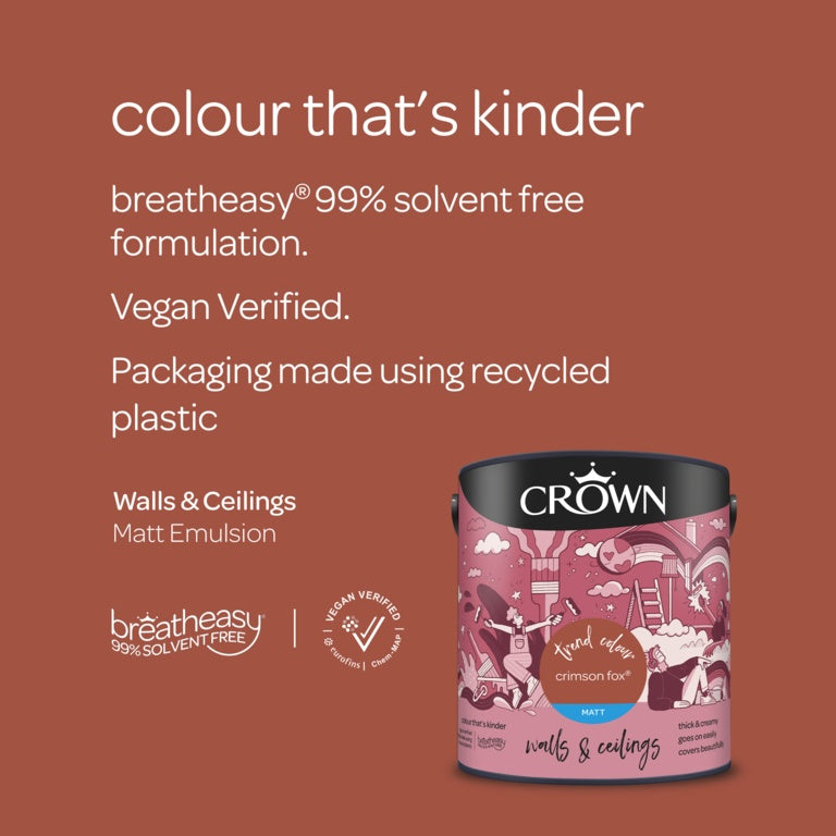 Crown Walls & Ceilings Matt 2.5L Crimson Fox