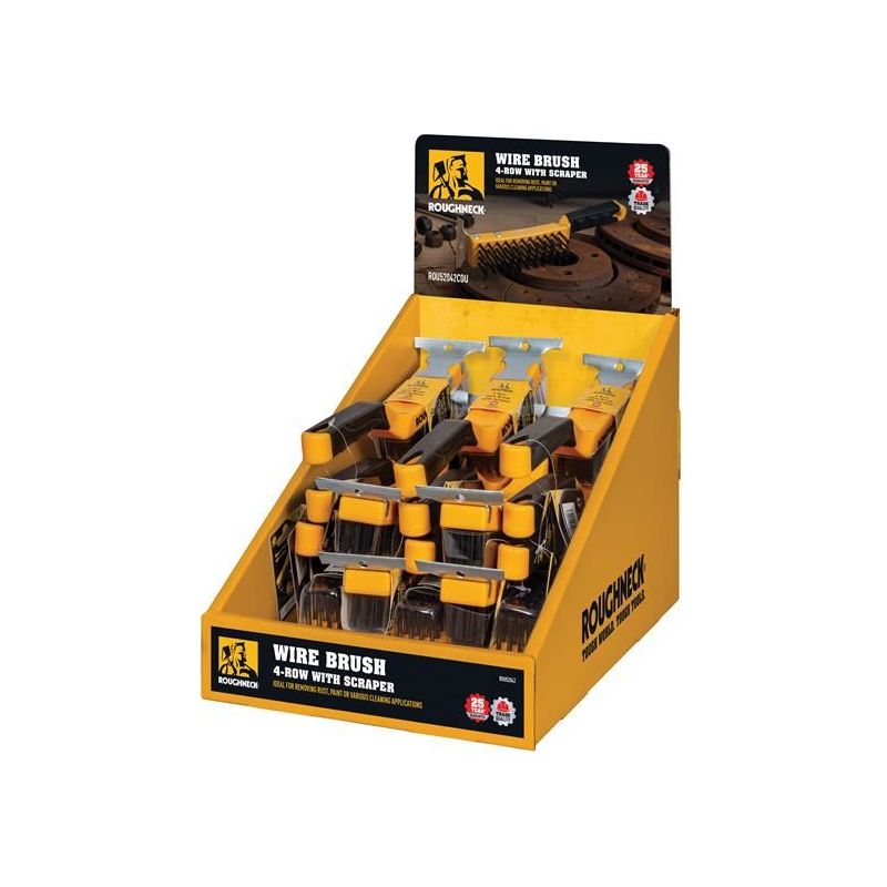 Roughneck Wire Brush 4 Row with Scraper CDU Roughneck - RockBottom Nothampton