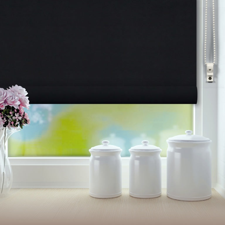 RENAISSANCE Classic Roller Blind Black 120cm
