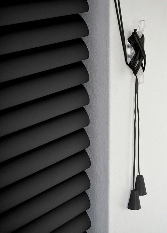 RENAISSANCE PVC Wide Venetian Blind Black 135cm