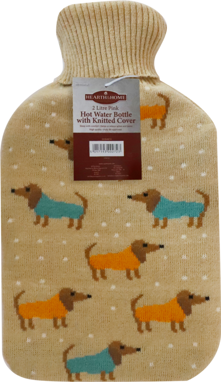 Hearth & Home Hot Water Bottle With Winter Design Cover 2L