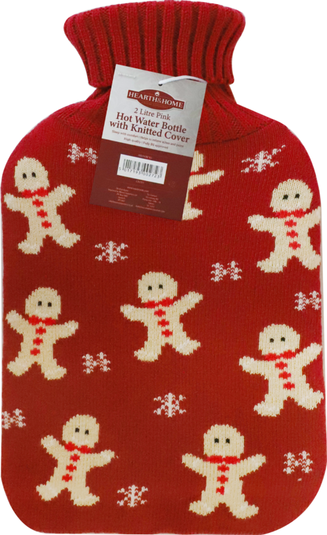 Hearth & Home Hot Water Bottle With Winter Design Cover 2L