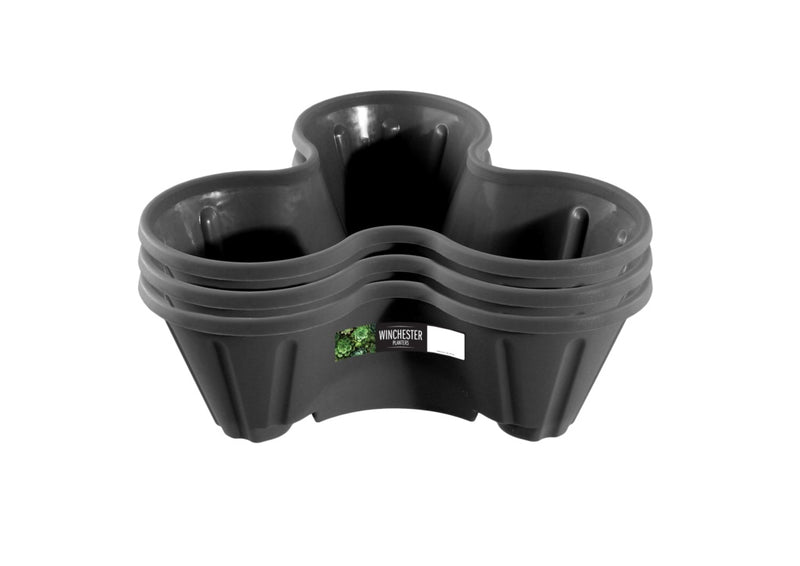 Thumbs Up Strawberry Planter Black Pack 3