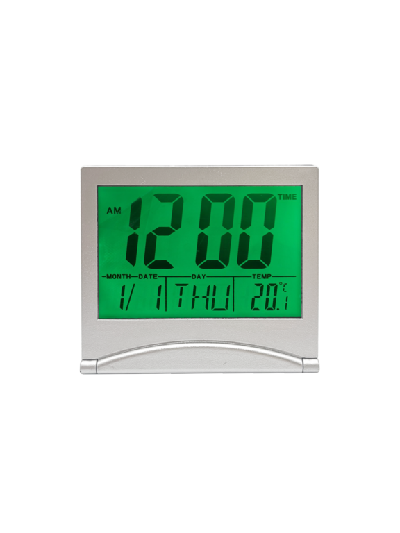Basiks Folding LCD Travel Alarm Clock