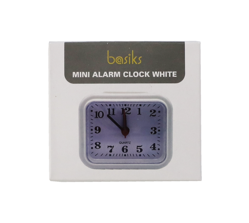 Basiks Mini Alarm Clock White