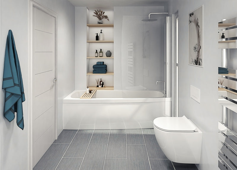 Perform Panel Bathroom & Shower Panel 2400mm x 600mm White Gloss