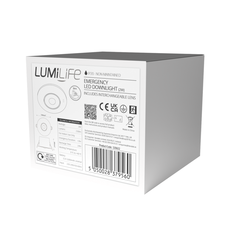 Lumilife Emergency Downlight Spot 2w 230lm 6000k