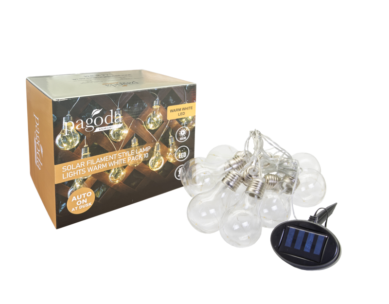 Pagoda Solar Filament Style Lights Pack 10