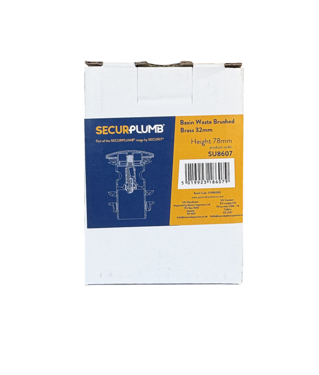 Securplumb Basin Waste Brushed Brass 78mm x 32mm