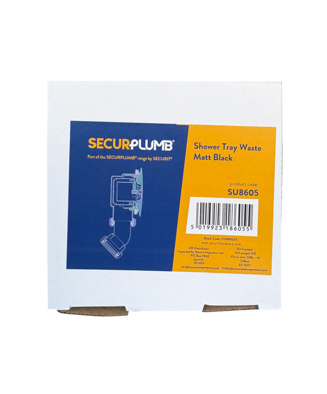 Securplumb Shower Tray Waste Matt Black