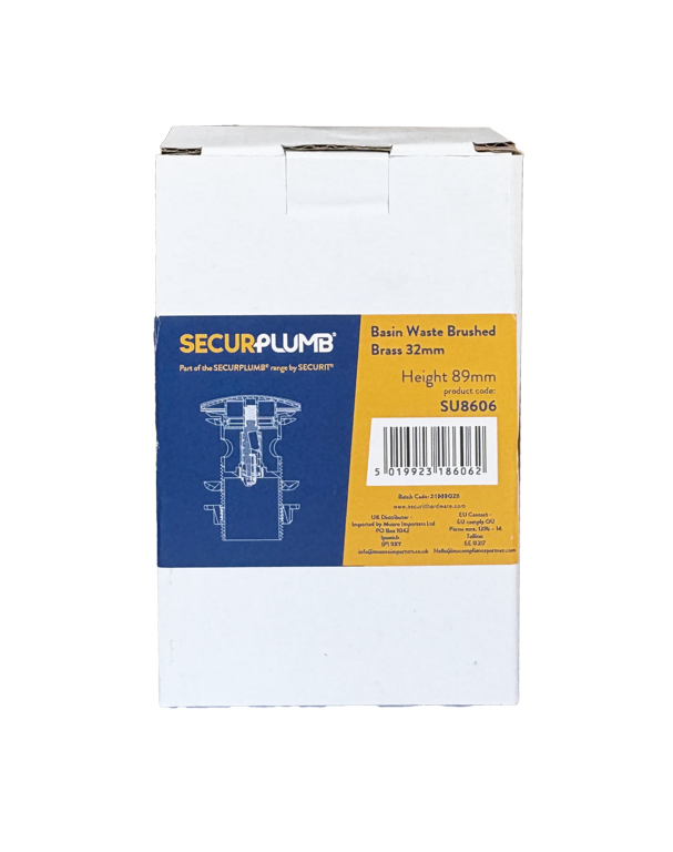 Securplumb Basin Waste Brushed Brass 89mm x 32mm